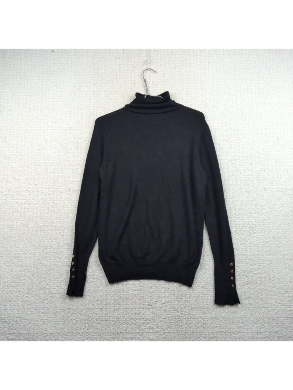 Zara Turtleneck Knit Sweater Top Black Women’s Sz M Preppy Minimalist Read